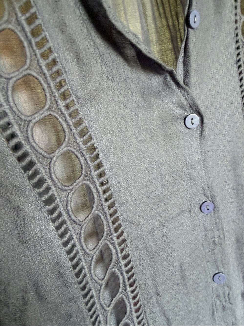 Anthropologie Vanessa Virginia Liet cutout linen shirt dress w slip - Picture 5 of 9